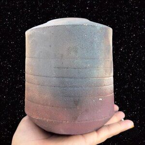 Art Pottery Laura Ross Pottery Vase Stoneware‎ Ceramic Signed Vase Multicolor